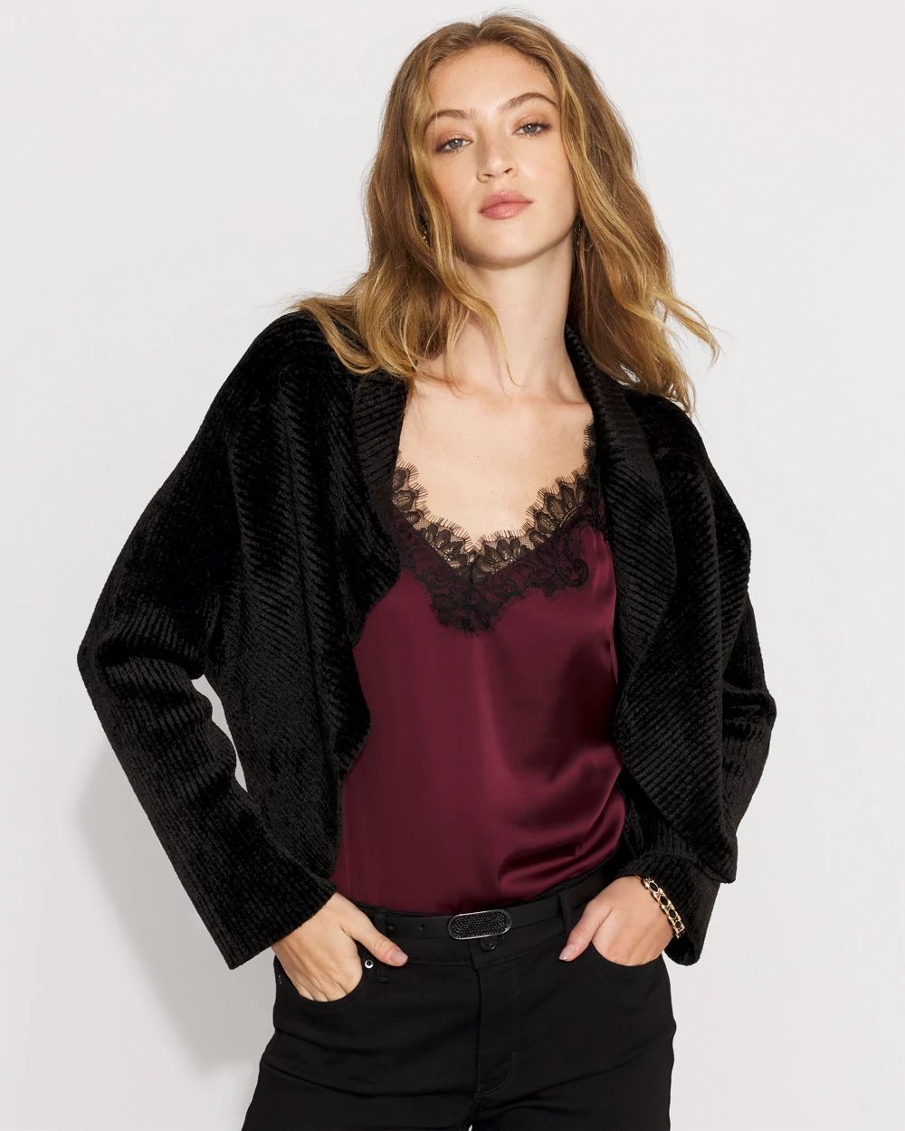Ribbed Velvet Chenille Cocoon Sweater | White House Black Market
